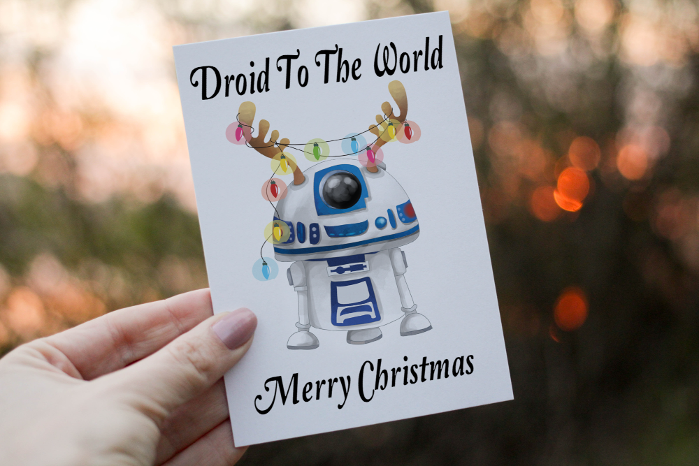 Droid To The World R2 Christmas Card, R2 Christmas Card